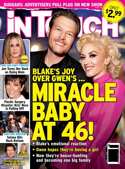 Gwen Stefani terhes Blake Shelton babájával - A hangsztár