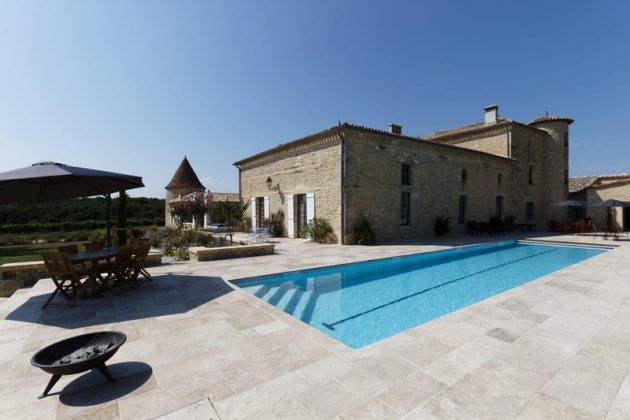 Castillo restaurado en Entre-deux-Mers