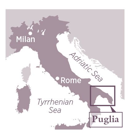 mapa de la guía de viaje de puglia
