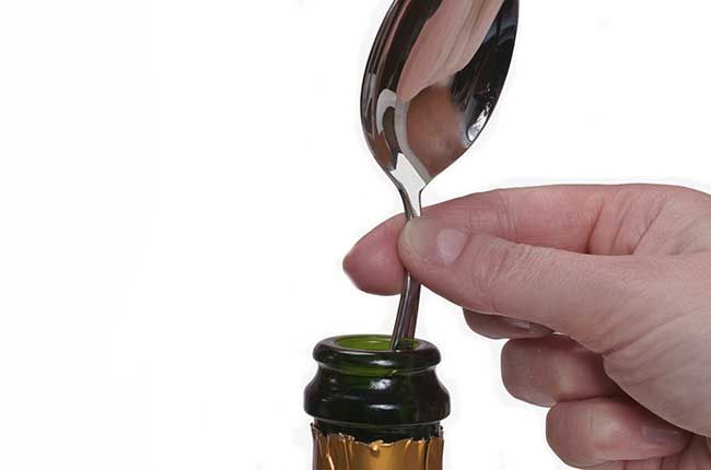 cuchara en champagne