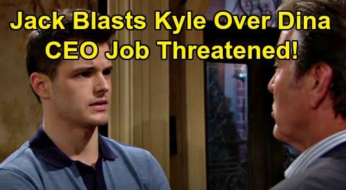 The Young and the Restless Spoilers: Jack blaster Kyle Over Dina - Risici ved at miste Jabot CEO - Giver Theo Ammo