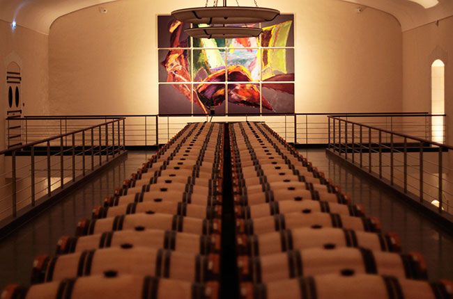 Château Pavie barel room, Bordeaux en primeur