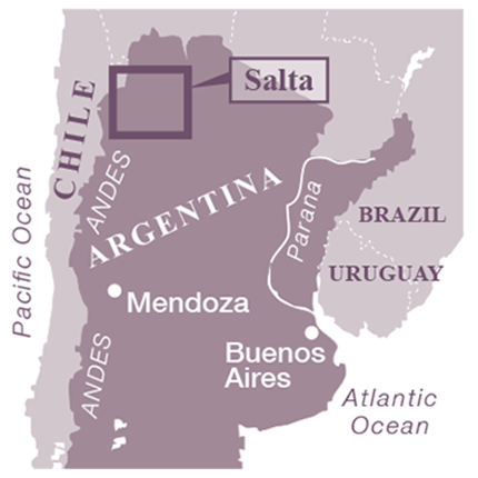 Salta Reiseführer Karte